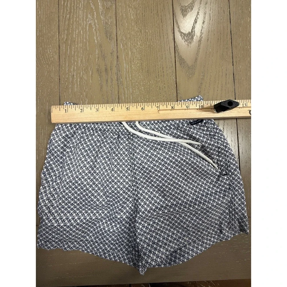 04651/ A Trip in a Bag Swim Shorts Kids 6-7 Navy Blue White Geometric Tile